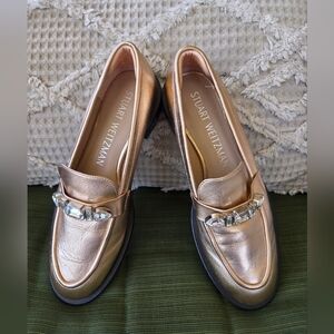 Stuart Weitzman Women's Palmer Pendant Embellished Loafer Flats 9.5